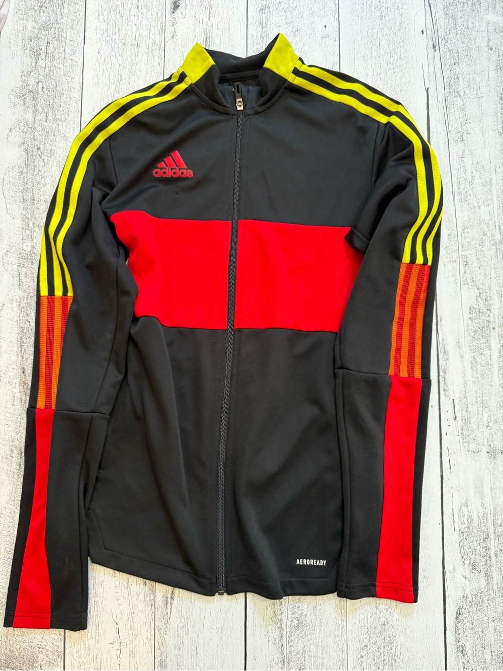 adidas Men’s Black, Red & Yellow Performance Track Jacket & Pants Tracksuit